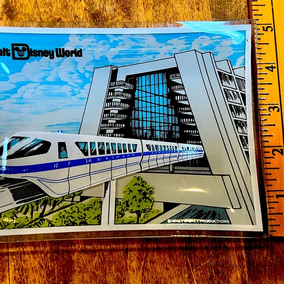 Vintage~Walt Disney Monorail Glass Tray 1970 Contemporary Glass Tray - Picture 3 of 4